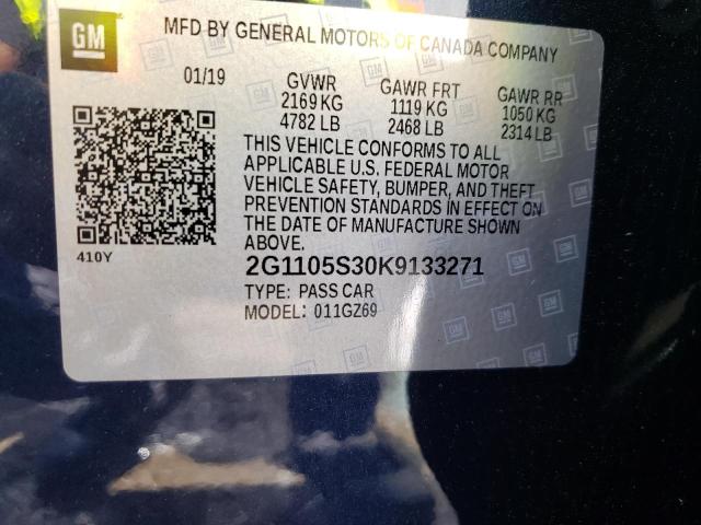 2019 CHEVROLET IMPALA PRE 2G1105S30K9133271