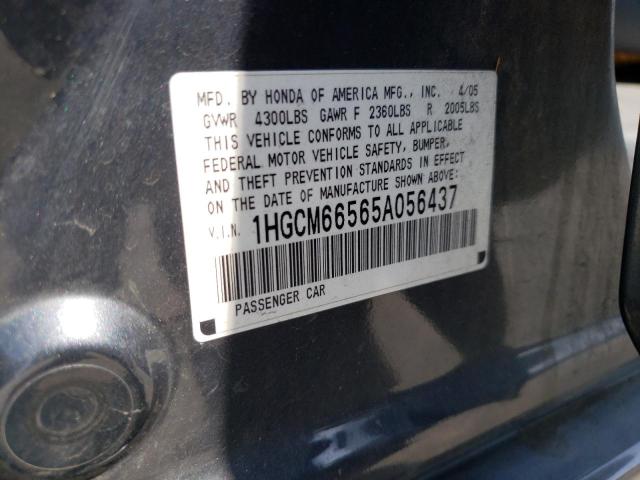 1HGCM66565A056437 Honda Accord Ex 2005. Фото: 9