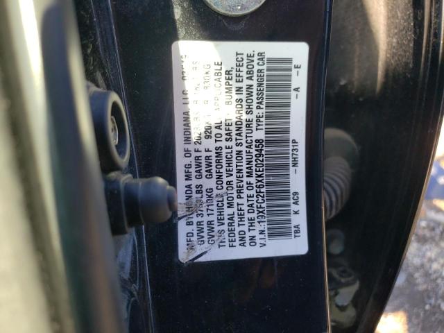 19XFC2F6XKE029458 Honda Civic Lx 2019. Фото: 9