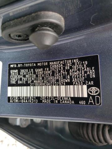 2019 TOYOTA COROLLA L 2T1BURHE6KC237974