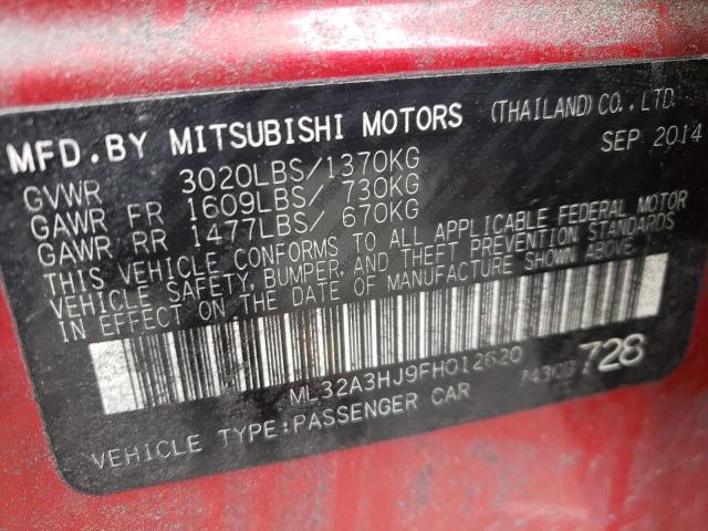 2015 MITSUBISHI MIRAGE DE ML32A3HJ9FH012620