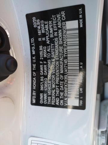 SHHFK7H35LU417145 Honda Civic Lx 2020. Фото: 9