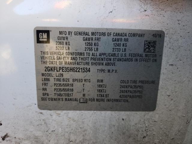 2017 GMC TERRAIN SL 2GKFLPE35H6221534