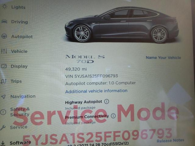 2015 TESLA MODEL S P8 5YJSA1S25FF096793