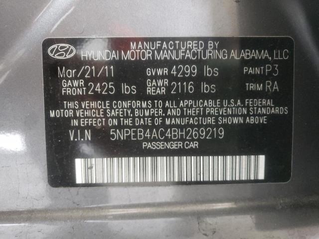 5NPEB4AC4BH269219 Hyundai Sonata Gls 2011. Фото: 9