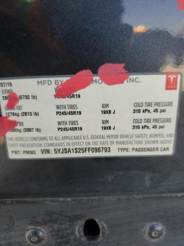 2015 TESLA MODEL S P8 5YJSA1S25FF096793
