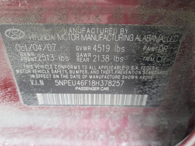 5NPEU46F18H378257 Hyundai Sonata Se 2008. Фото: 9