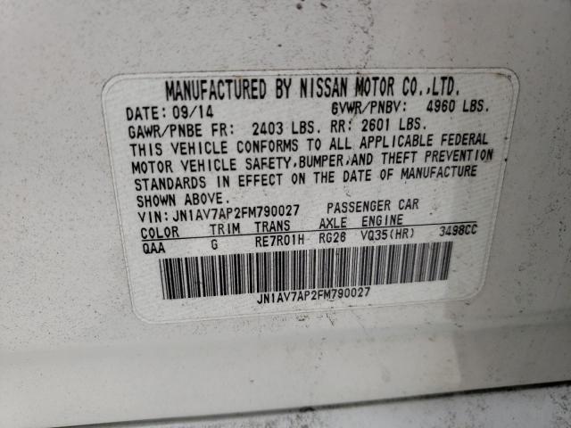 2015 INFINITI Q50 HYBRID JN1AV7AP2FM790027