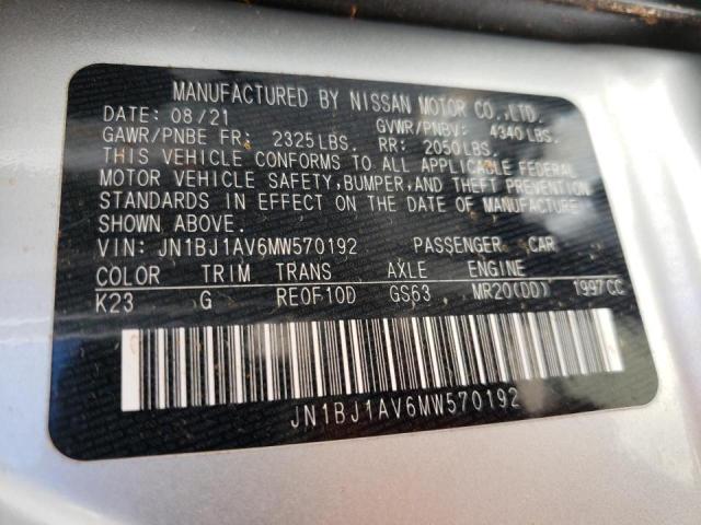 JN1BJ1AV6MW570192 Nissan Rogue Spor 2021. Фото: 9