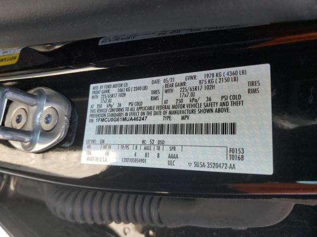 2021 FORD ESCAPE SE 1FMCU0G61MUA46247