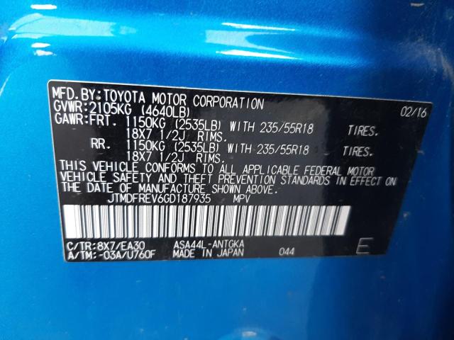 2016 TOYOTA RAV4 LIMIT JTMDFREV6GD187935