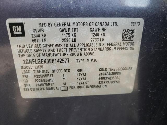 2GNFLGEK3E6142577 Chevrolet Equinox Lt 2014. Фото: 9