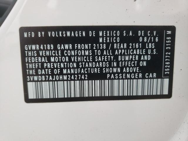 3VWDB7AJ0HM242742 Volkswagen Jetta Se 2017. Фото: 9