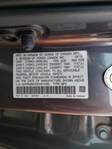2HKRW5H30KH411065 Honda Cr-V Lx 2019. Фото: 9