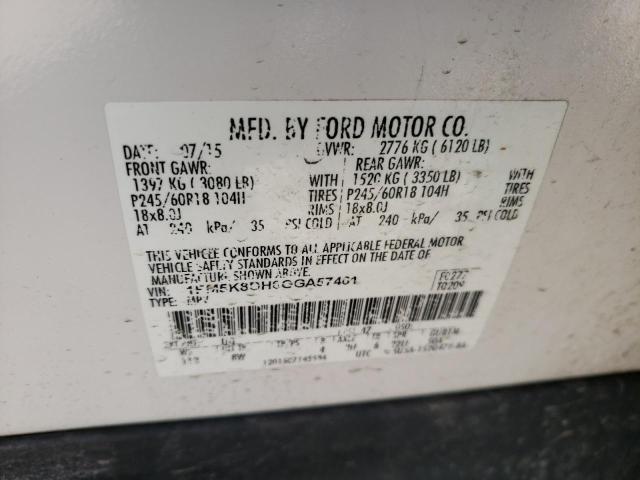 2016 FORD EXPLORER X 1FM5K8DH6GGA57461