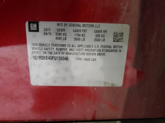 1G1RD6E49FU139046 Chevrolet Volt 2015. Фото: 9