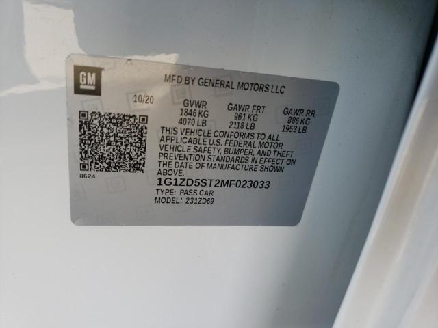 1G1ZD5ST2MF023033 Chevrolet Malibu Lt 2021. Фото: 9