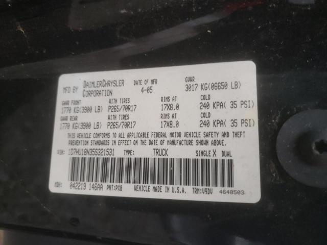1D7HU18N35S321531 Dodge Ram 1500 S 2005. Фото: 9