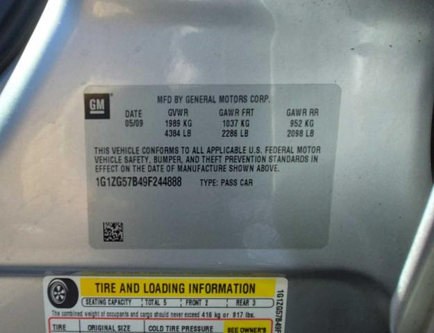 1G1ZG57B49F244888 Chevrolet Malibu Ls 2009. Фото: 9