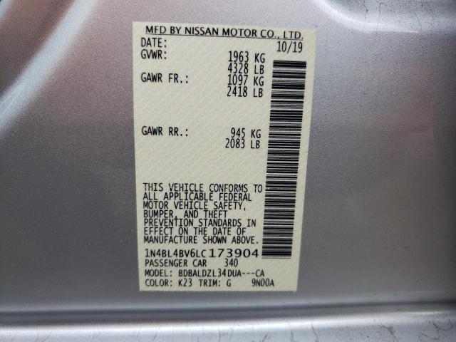 1N4BL4BV6LC173904 Nissan Altima 2.5 S 10