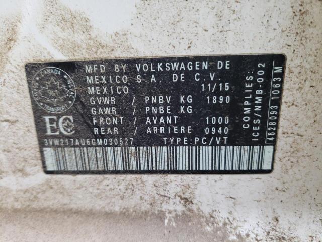 2016 VOLKSWAGEN GOLF S/SE 3VW217AU6GM030527