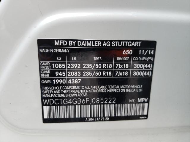 2015 MERCEDES-BENZ GLA 250 4M WDCTG4GB6FJ085222