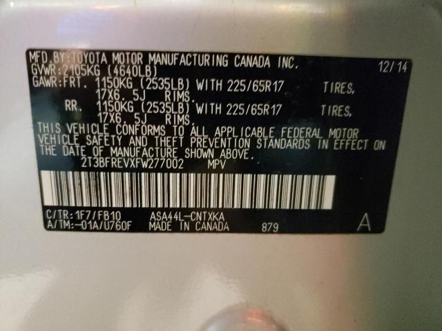 2T3BFREVXFW277002 Toyota Rav4 Le 2015. Фото: 9