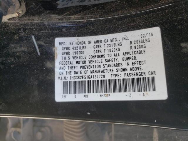 2016 HONDA ACCORD SPO 1HGCR2F51GA137729