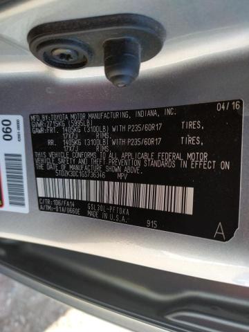 2016 TOYOTA SIENNA 5TDZK3DC1GS736346