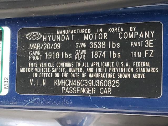 KMHCN46C39U360825 Hyundai Accent Gls 2009. Фото: 9