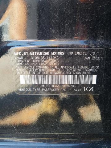 2020 MITSUBISHI MIRAGE ML32F3FJ2LHF07678