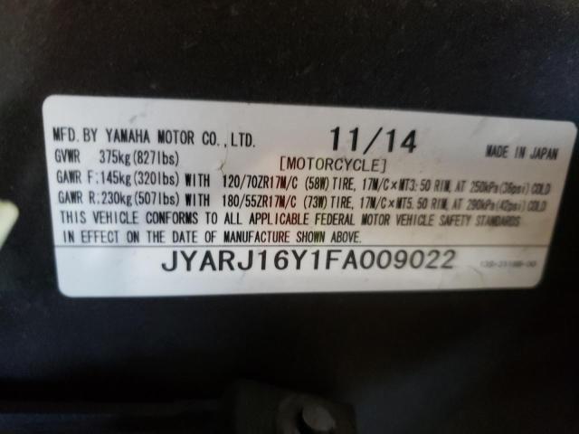 2015 YAMAHA YZFR6 C JYARJ16Y1FA009022