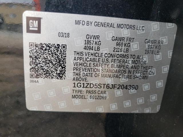 1G1ZD5ST6JF204390 Chevrolet Malibu Lt 2018. Фото: 9