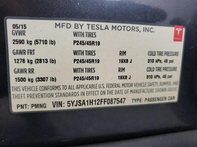 2015 TESLA MODEL S 85 5YJSA1H12FF087547