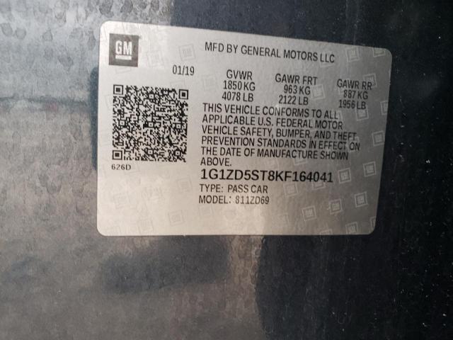 2019 CHEVROLET MALIBU LT 1G1ZD5ST8KF164041