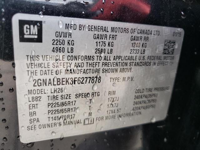 2015 CHEVROLET EQUINOX LT 2GNALBEK3F6277878