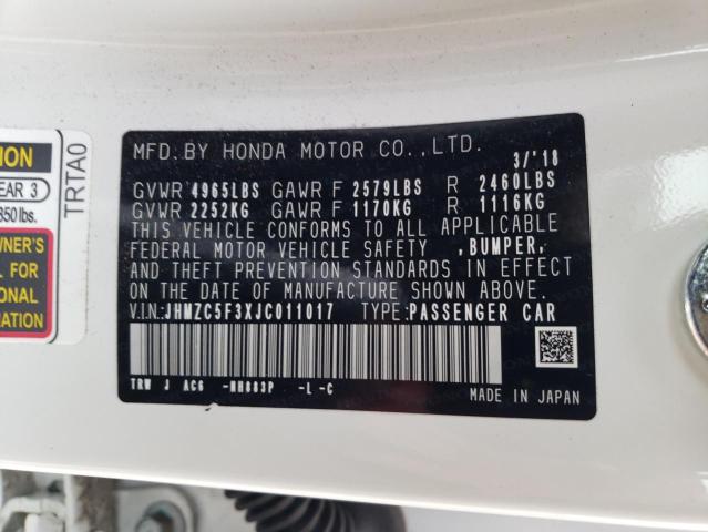 2018 HONDA CLARITY TO JHMZC5F3XJC011017