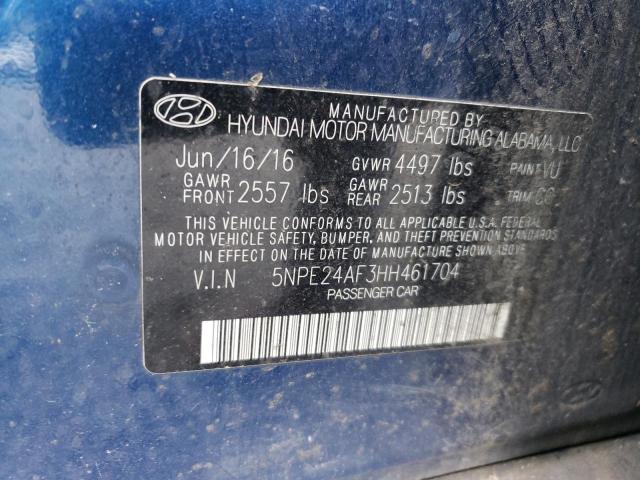 5NPE24AF3HH461704 Hyundai Sonata Se 2017. Фото: 9