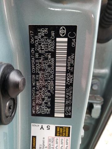 2017 TOYOTA PRIUS JTDKBRFU9H3046888
