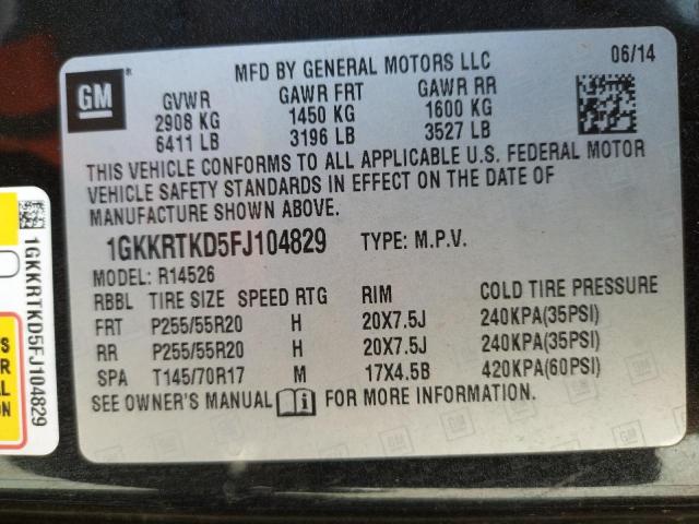 1GKKRTKD5FJ104829 GMC Acadia Denali