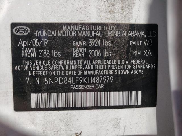 VIN KNDPM3AC9H7114692 2019 HYUNDAI ELANTRA no.10