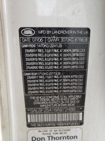 SALSF25416A972488 Land Rover Range Rove 2006. Фото: 9