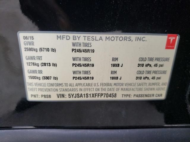 2015 TESLA MODEL S 60 5YJSA1S1XFFP70458