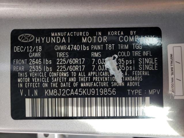 2019 HYUNDAI TUCSON SE KM8J2CA45KU919856