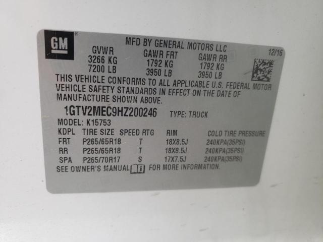 2017 GMC SIERRA K15 1GTV2MEC9HZ200246