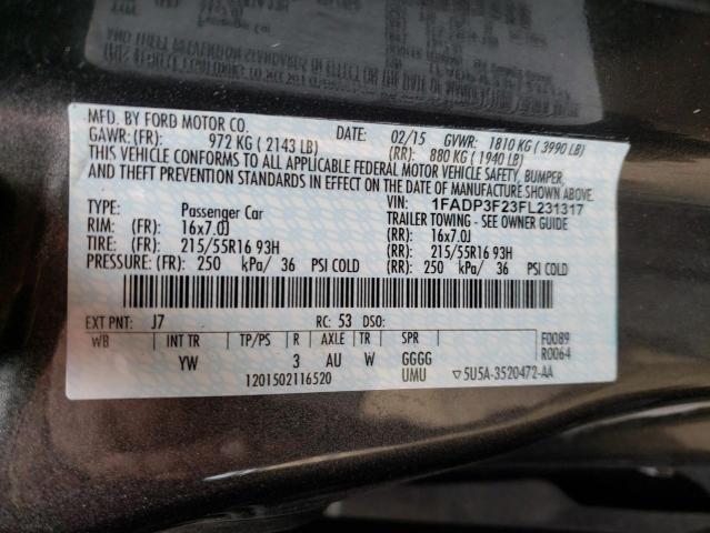 1FADP3F23FL231317 Ford Focus Se 2015. Фото: 9