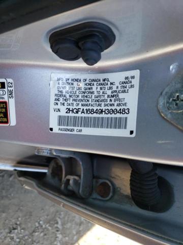 2HGFA16849H300483 Honda Civic Ex 2009. Фото: 9