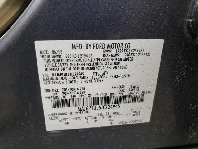 2018 FORD ECOSPORT S MAJ6P1UL6JC224945