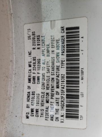 2015 HONDA ACCORD LX 1HGCR2F35FA216382