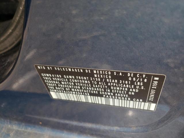2016 VOLKSWAGEN JETTA S 3VW267AJ2GM396198